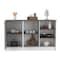 Tuhome Ginger Kitchen Island, Three Open Shelves, Two Cabinets, White/Dark Brown IBB7163 - alternate 3